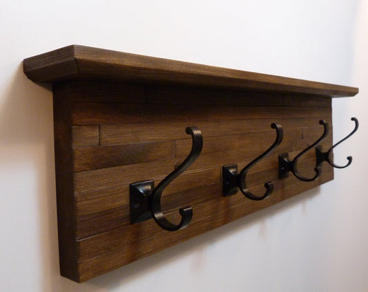 Modern and Rustic Entryway | Hallway or Mudroom Coat Rack 26 Inches/4 hooks | Wall Coat Rack | Bathroom Towel Rack