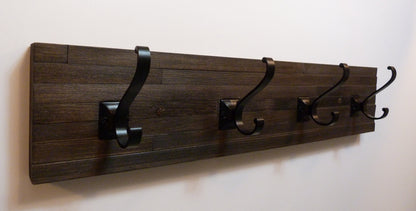Modern and Rustic Entryway Coat Rack 24 Inches/4 hooks | Wall Coat Rack | Bathroom Towel Rack | Rustic Coat Rack