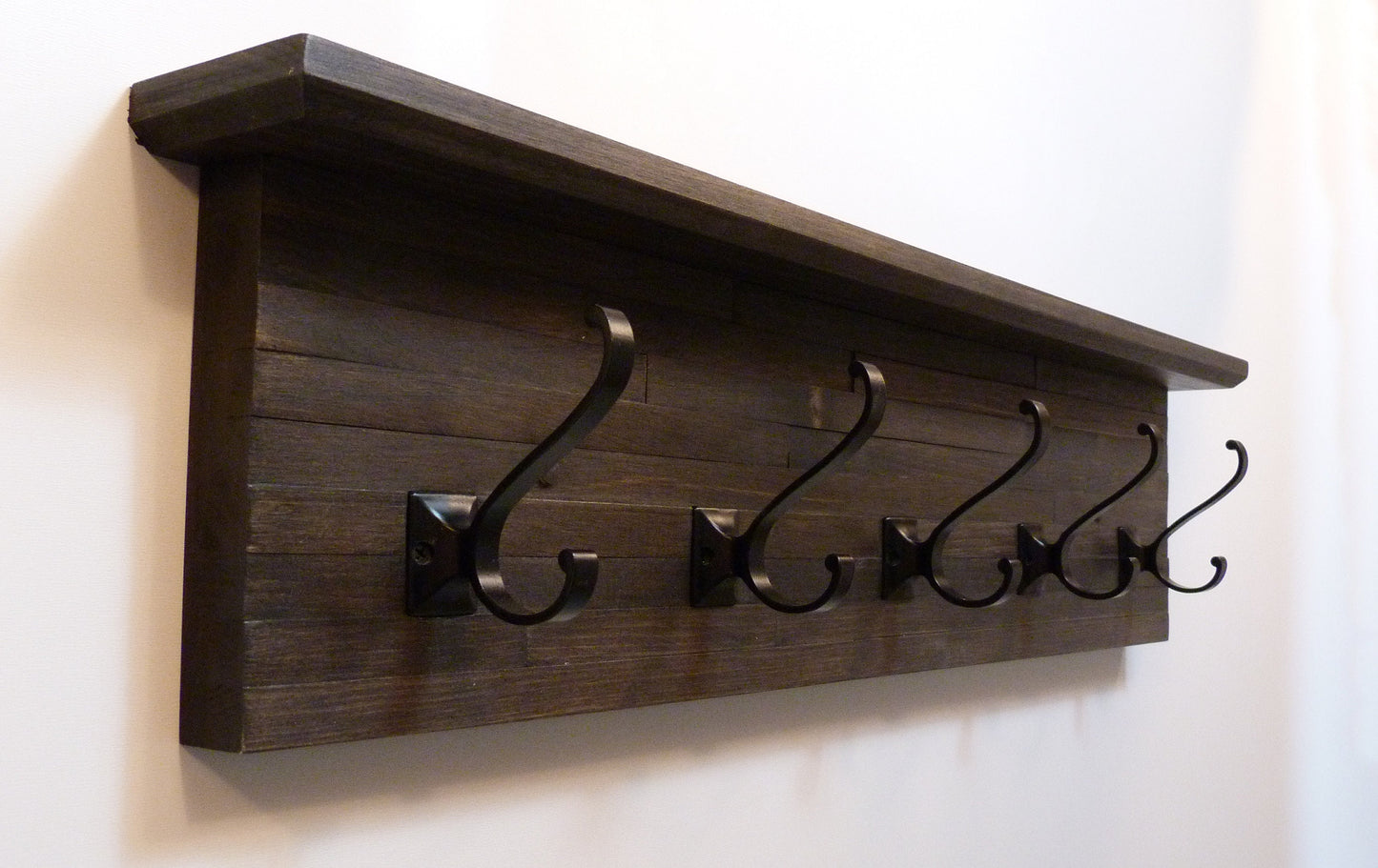 Modern and Rustic Entryway | Hallway or Mudroom Coat Rack 32 Inches/5 hooks | Wall Coat Rack | Bathroom Towel Rack