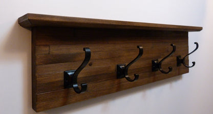 Modern and Rustic Entryway | Hallway or Mudroom Coat Rack 26 Inches/4 hooks | Wall Coat Rack | Bathroom Towel Rack