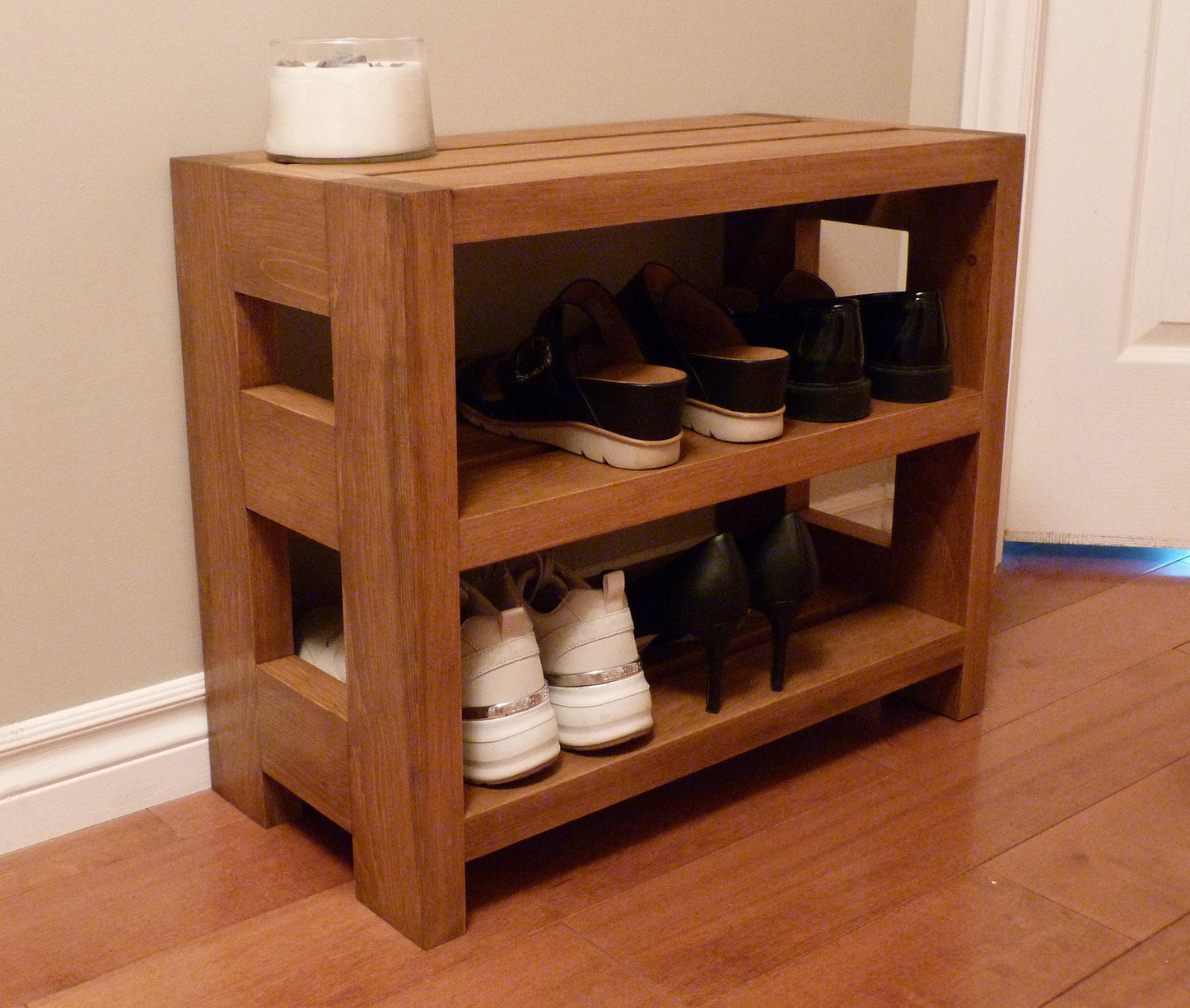 24 inches Rustic Shoe Rack 3 levels | Shoe Storage | Shoe Organizer | Shoe Cabinet | Shoe Rack Wood