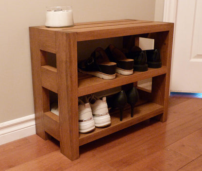 24 inches Rustic Shoe Rack 3 levels | Shoe Storage | Shoe Organizer | Shoe Cabinet | Shoe Rack Wood