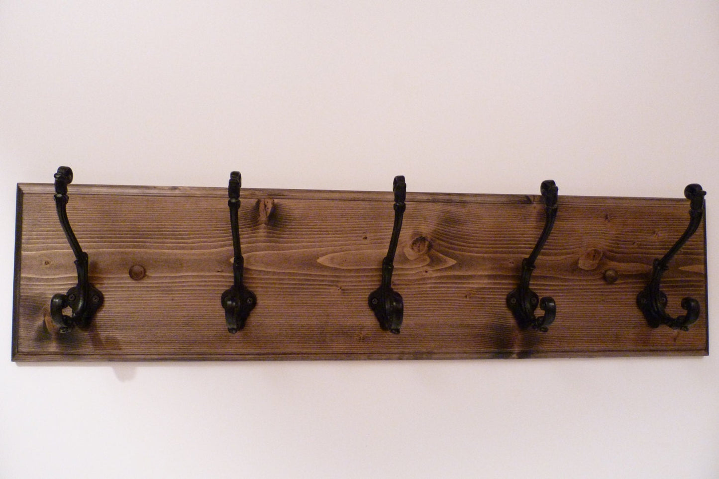 Entryway, Hallway or Mudroom Coat Rack 30 Inches/5 Rustic black hooks | Wall Coat Rack | Bathroom Towel Rack | Rustic Coat Rack