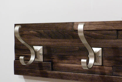 Modern and Rustic Entryway Coat Rack 30 Inches/5 hooks | Wall Coat Rack | Bathroom Towel Rack | Rustic Coat Rack