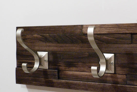 Modern and Rustic Entryway Coat Rack 30 Inches/5 hooks | Wall Coat Rack | Bathroom Towel Rack | Rustic Coat Rack