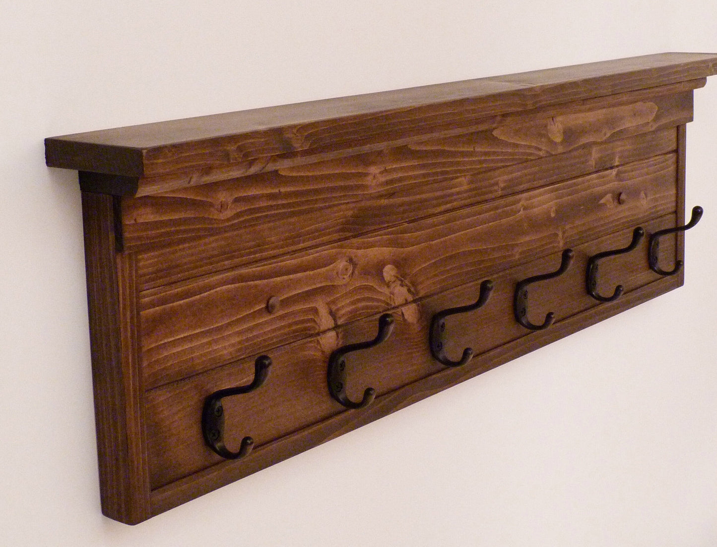 Entryway, Hallway or Mudroom Coat Rack Wall Coat Rack | Coat Rack with Shelf | Rustic Coat Rack | Farmhouse Coat Rack