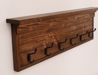 Entryway, Hallway or Mudroom Coat Rack Wall Coat Rack | Coat Rack with Shelf | Rustic Coat Rack | Farmhouse Coat Rack