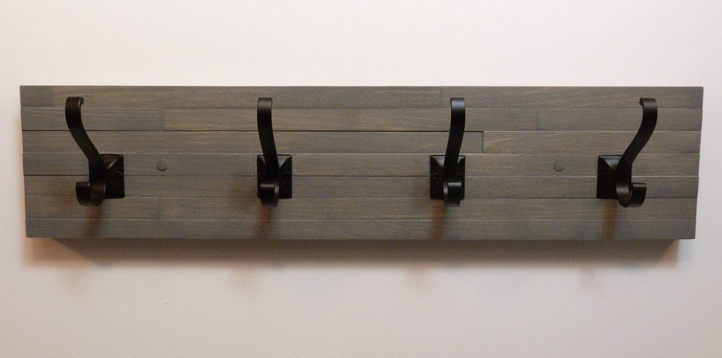 Modern and Rustic Entryway Coat Rack 24 Inches/4 hooks | Wall Coat Rack | Bathroom Towel Rack | Rustic Coat Rack