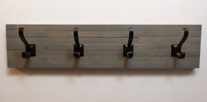 Modern and Rustic Entryway Coat Rack 24 Inches/4 hooks | Wall Coat Rack | Bathroom Towel Rack | Rustic Coat Rack
