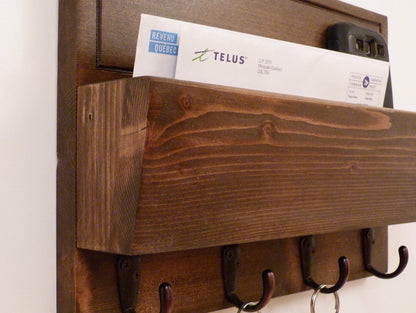 Mail Organizer Wall | Entryway Organizer, Key Rack | Key Holder | Rustic Key Rack | Mail and Key Holder | Mail and Key Organizer