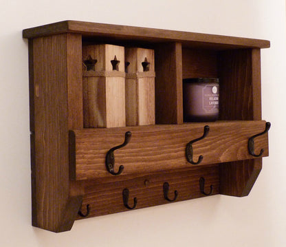 Entryway Coat Rack with Cubbies | Coat Rack with Shelf | Coat Rack with Storage | Wall Coat Rack | Rustic Coat Rack | Entryway Organizer