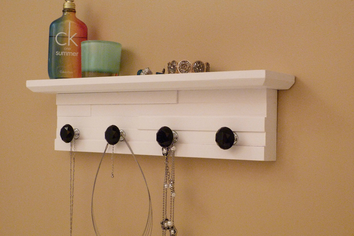 18 inches/4 knobs Jewelry Organizer With Shelf | Necklace Holder | Bracelet Holder