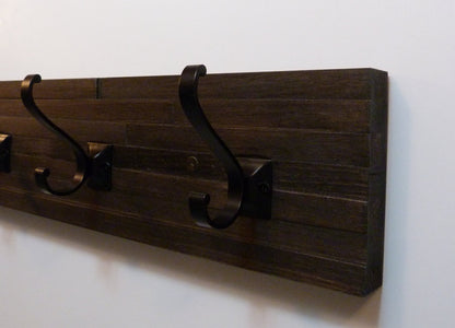Modern and Rustic Entryway Coat Rack 24 Inches/4 hooks | Wall Coat Rack | Bathroom Towel Rack | Rustic Coat Rack