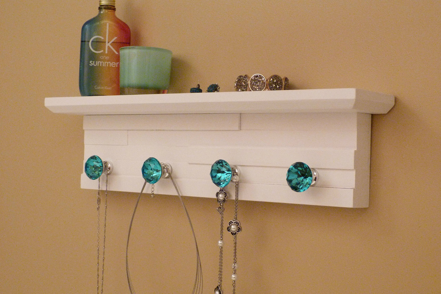 18 inches/4 knobs Jewelry Organizer With Shelf | Necklace Holder | Bracelet Holder