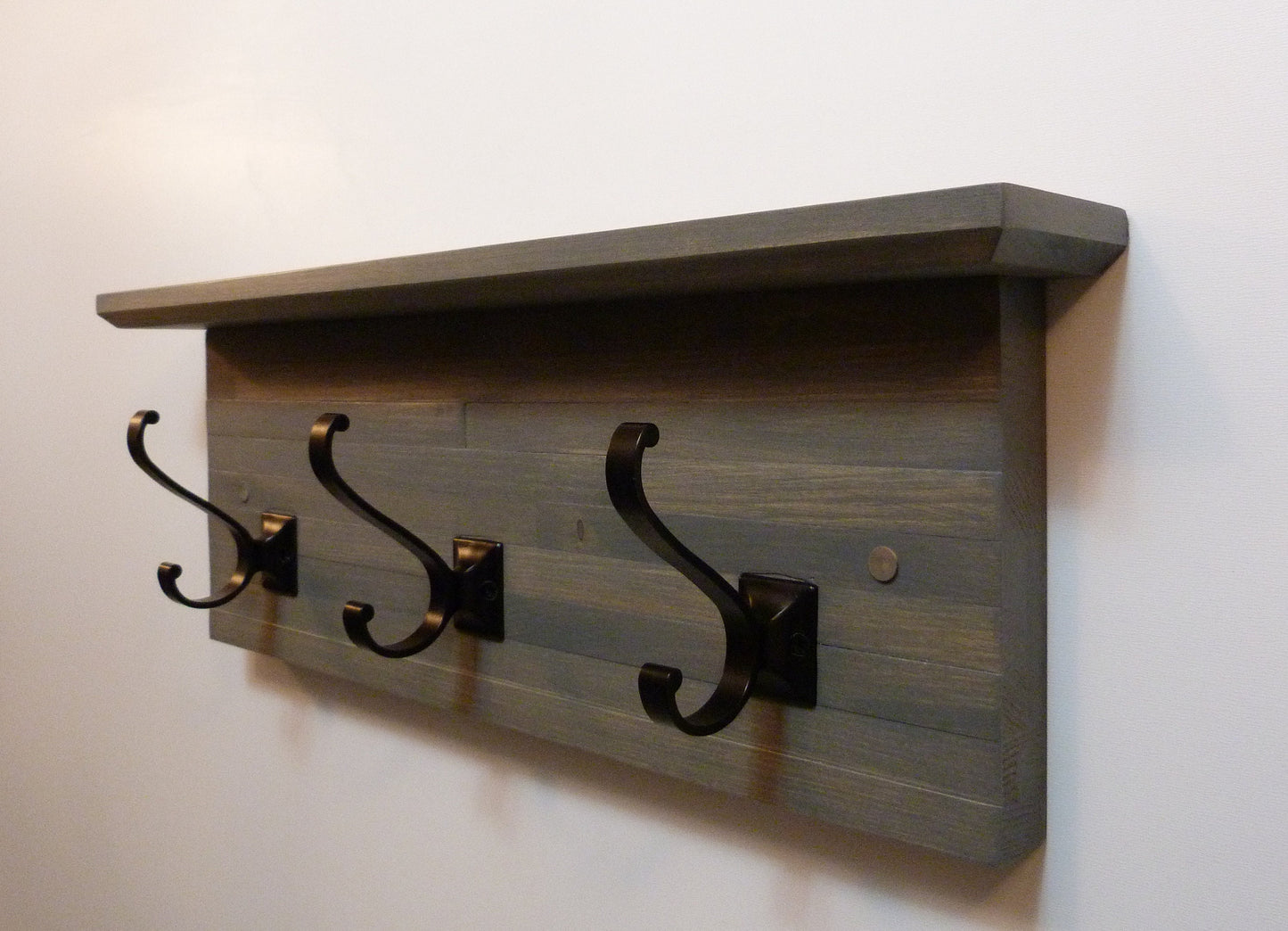 Modern and Rustic Entryway | Hallway or Mudroom Coat Rack 20 Inches/3 hooks | Wall Coat Rack | Bathroom Towel Rack