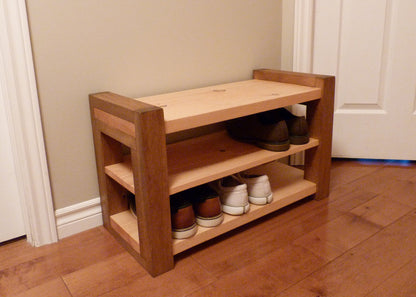 30 inches Rustic Entryway Bench | Modern Entryway Bench | Bench Storage Shoe Organizer, Entryway Bench, Shoe Bench Wood