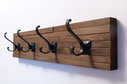 Modern and Rustic Entryway Coat Rack 24 Inches/4 hooks | Wall Coat Rack | Bathroom Towel Rack | Rustic Coat Rack