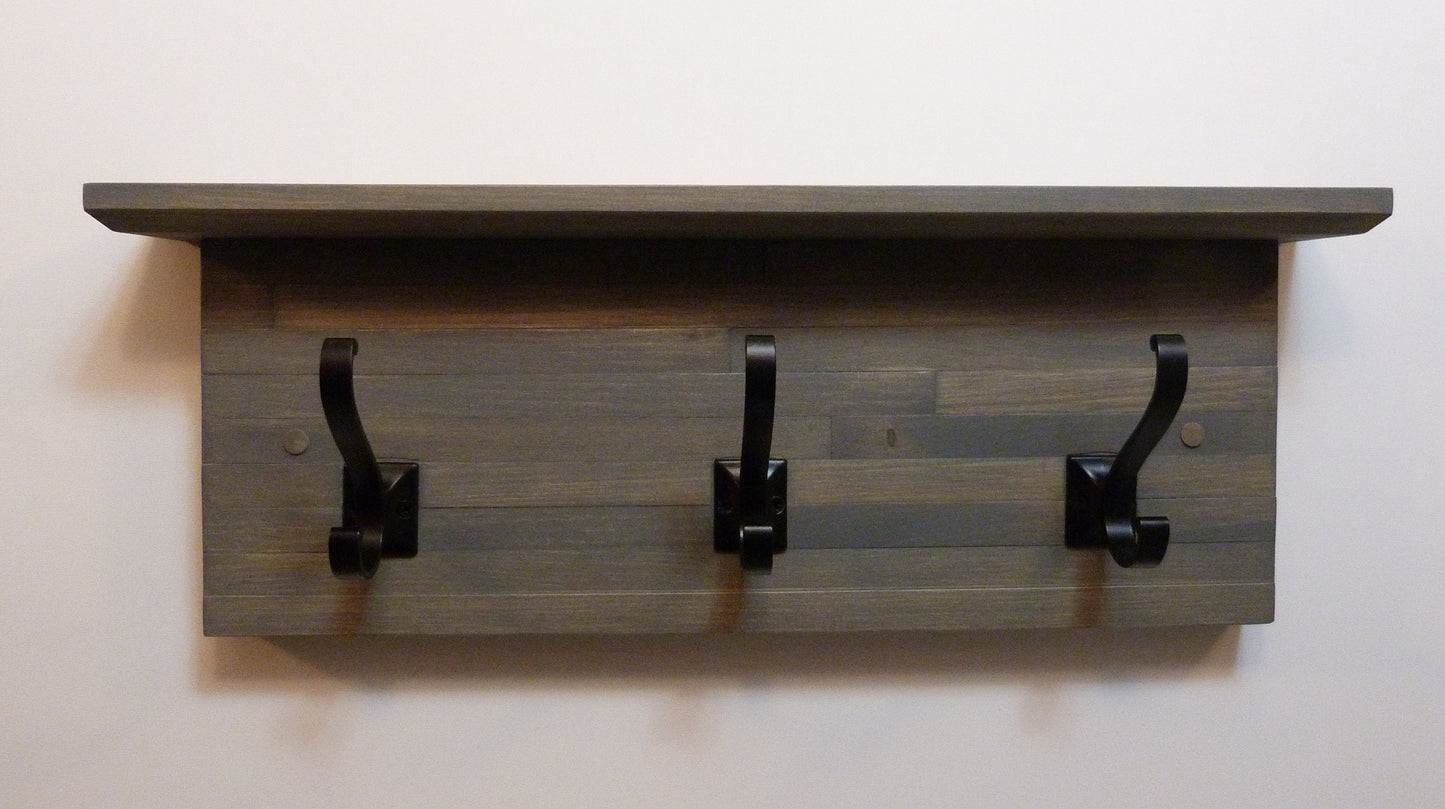 Modern and Rustic Entryway | Hallway or Mudroom Coat Rack 20 Inches/3 hooks | Wall Coat Rack | Bathroom Towel Rack