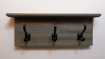 Modern and Rustic Entryway | Hallway or Mudroom Coat Rack 20 Inches/3 hooks | Wall Coat Rack | Bathroom Towel Rack