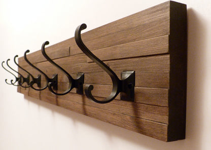 Modern and Rustic Entryway Coat Rack 36 Inches/6 hooks | Wall Coat Rack | Bathroom Towel Rack | Rustic Coat Rack