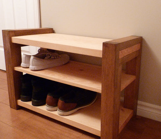 30 inches Rustic Entryway Bench | Modern Entryway Bench | Bench Storage | Shoe Organizer, Entryway Bench | Wooden Shoe Bench