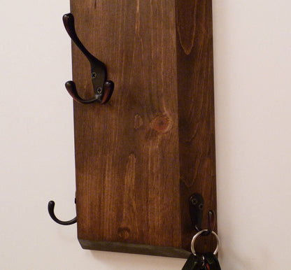 Vertical Entryway | Hallway or Mudroom Coat Rack | Wall Coat Rack | Rustic Coat Rack
