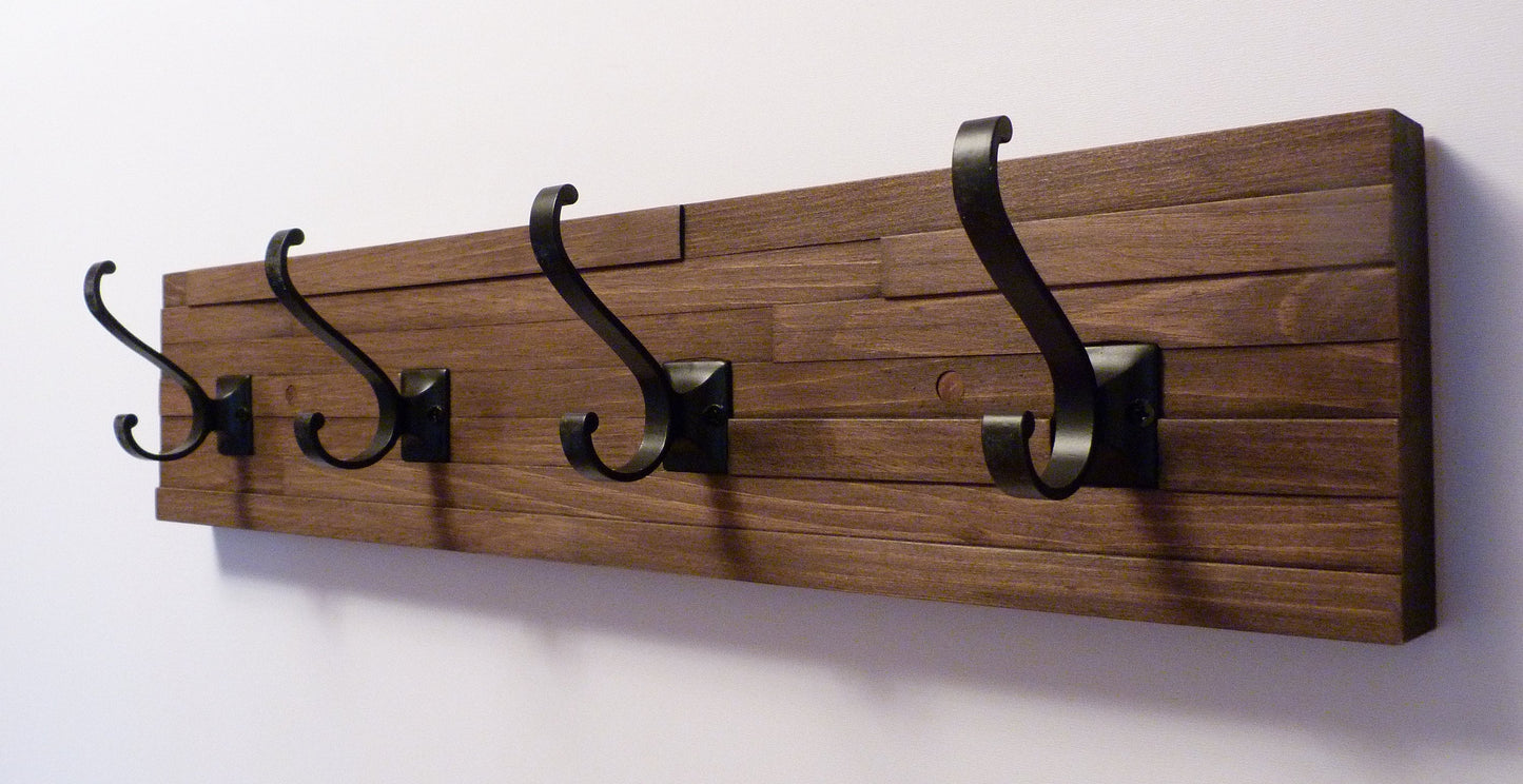 Modern and Rustic Entryway Coat Rack 24 Inches/4 hooks | Wall Coat Rack | Bathroom Towel Rack | Rustic Coat Rack