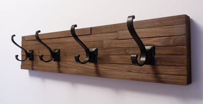 Modern and Rustic Entryway Coat Rack 24 Inches/4 hooks | Wall Coat Rack | Bathroom Towel Rack | Rustic Coat Rack