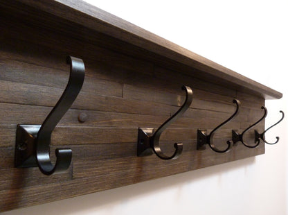 Modern and Rustic Entryway | Hallway or Mudroom Coat Rack 32 Inches/5 hooks | Wall Coat Rack | Bathroom Towel Rack