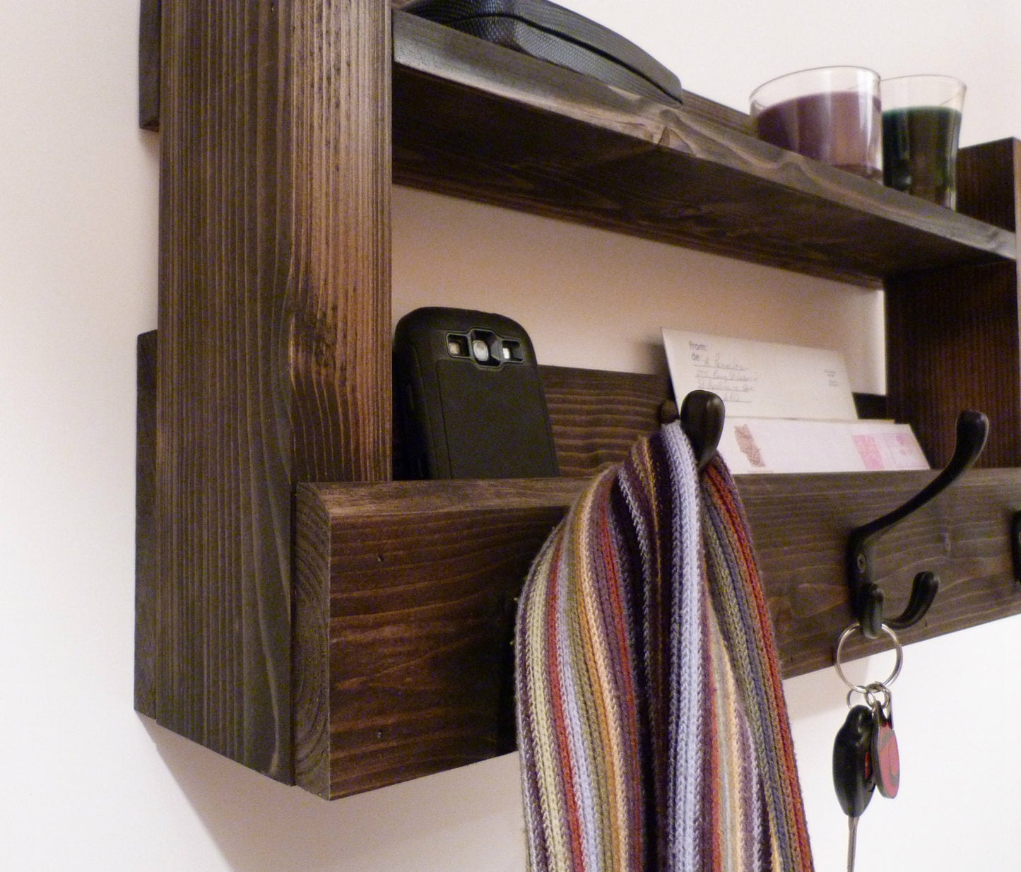 Entryway Coat Rack | Coat Rack with Shelf | Coat Rack with Storage | Wall Coat Rack | Rustic Coat Rack | Entryway Organizer