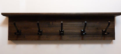 Modern and Rustic Entryway | Hallway or Mudroom Coat Rack 32 Inches/5 hooks | Wall Coat Rack | Bathroom Towel Rack