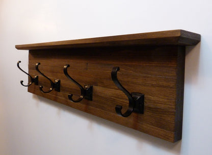 Modern and Rustic Entryway | Hallway or Mudroom Coat Rack 26 Inches/4 hooks | Wall Coat Rack | Bathroom Towel Rack