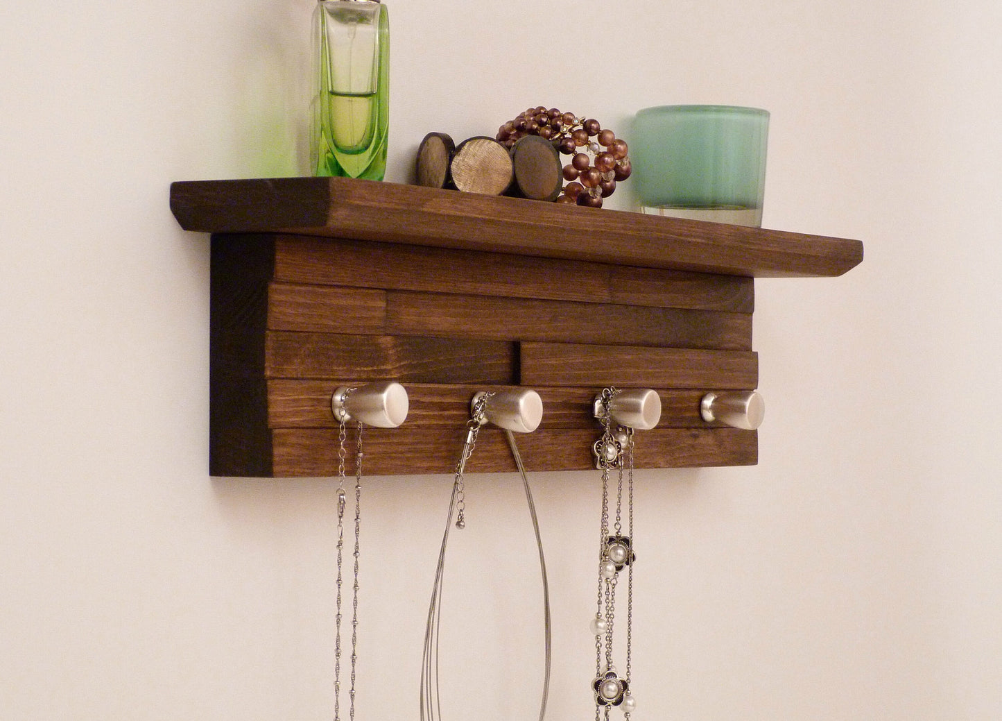 18 inches/4 knobs Jewelry Organizer With Shelf | Necklace Holder | Bracelet Holder