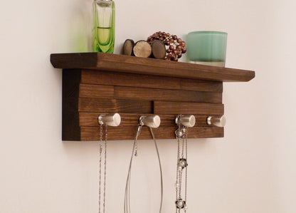 18 inches/4 knobs Jewelry Organizer With Shelf | Necklace Holder | Bracelet Holder