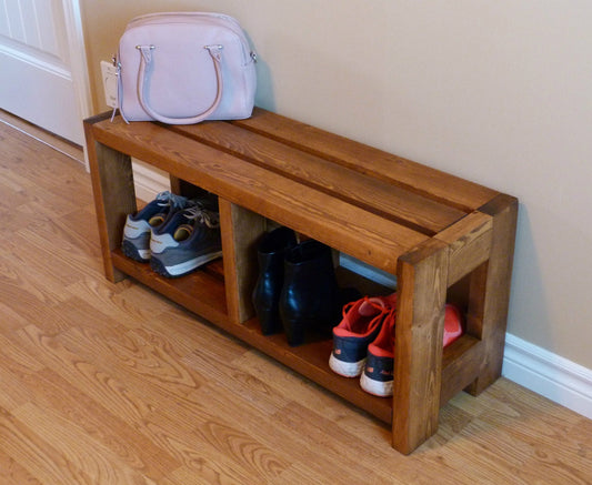 Rustic Shoe Bench | Shoe Storage | Shoe Organizer | Shoe Cabinet | Entryway Shoe Bench Shoe Rack Wood