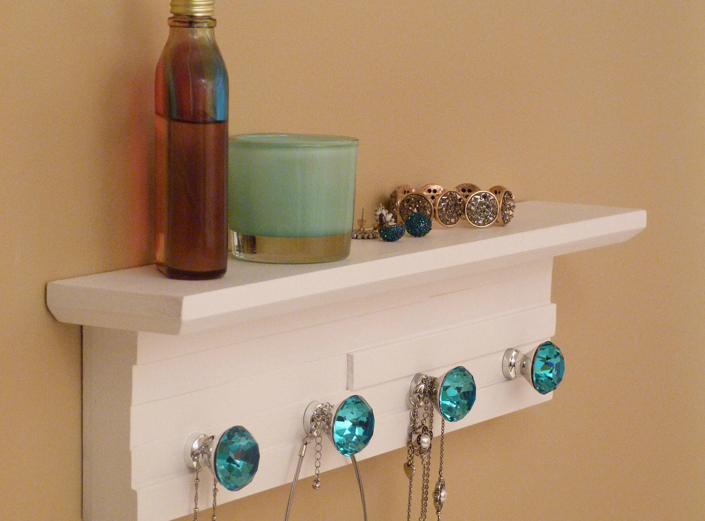 18 inches/4 knobs Jewelry Organizer With Shelf | Necklace Holder | Bracelet Holder