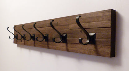 Modern and Rustic Entryway Coat Rack 36 Inches/6 hooks | Wall Coat Rack | Bathroom Towel Rack | Rustic Coat Rack