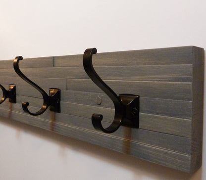 Modern and Rustic Entryway Coat Rack 30 Inches/5 hooks | Wall Coat Rack | Bathroom Towel Rack | Rustic Coat Rack