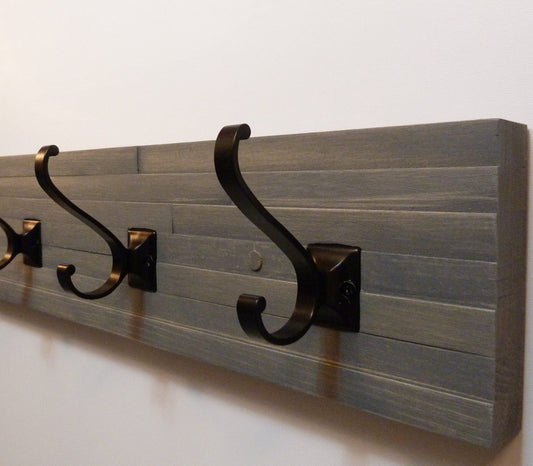 Modern and Rustic Entryway Coat Rack 30 Inches/5 hooks | Wall Coat Rack | Bathroom Towel Rack | Rustic Coat Rack